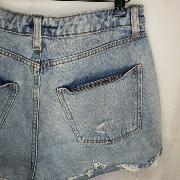 Wild Fable Size 8 Denim Distressed Cut-off Jean Shorts Super High Rise Y2K 90s - Picture 6 of 12